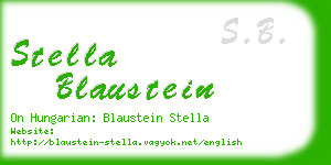 stella blaustein business card
